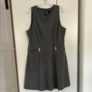 Elegant Black and White Houndstooth Dress